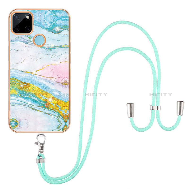 Custodia Silicone Gel Morbida Fantasia Modello Cover con Cinghia Cordino Mano Y05B per Realme C21Y