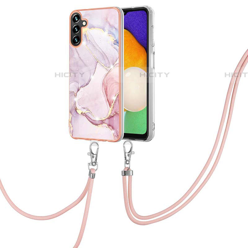 Custodia Silicone Gel Morbida Fantasia Modello Cover con Cinghia Cordino Mano Y05B per Samsung Galaxy A04s