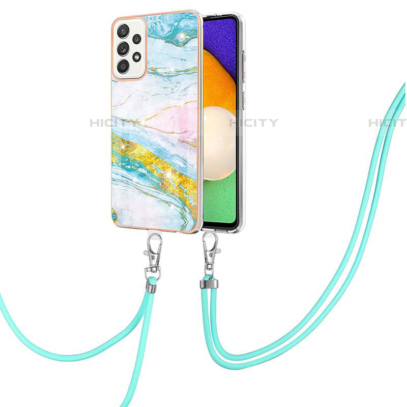 Custodia Silicone Gel Morbida Fantasia Modello Cover con Cinghia Cordino Mano Y05B per Samsung Galaxy A52 4G