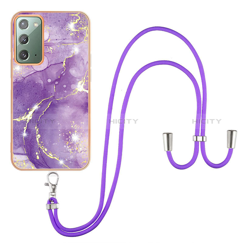 Custodia Silicone Gel Morbida Fantasia Modello Cover con Cinghia Cordino Mano Y05B per Samsung Galaxy Note 20 5G