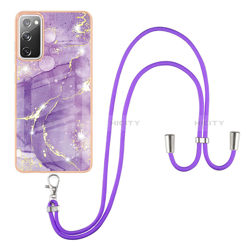 Custodia Silicone Gel Morbida Fantasia Modello Cover con Cinghia Cordino Mano Y05B per Samsung Galaxy S20 FE 5G