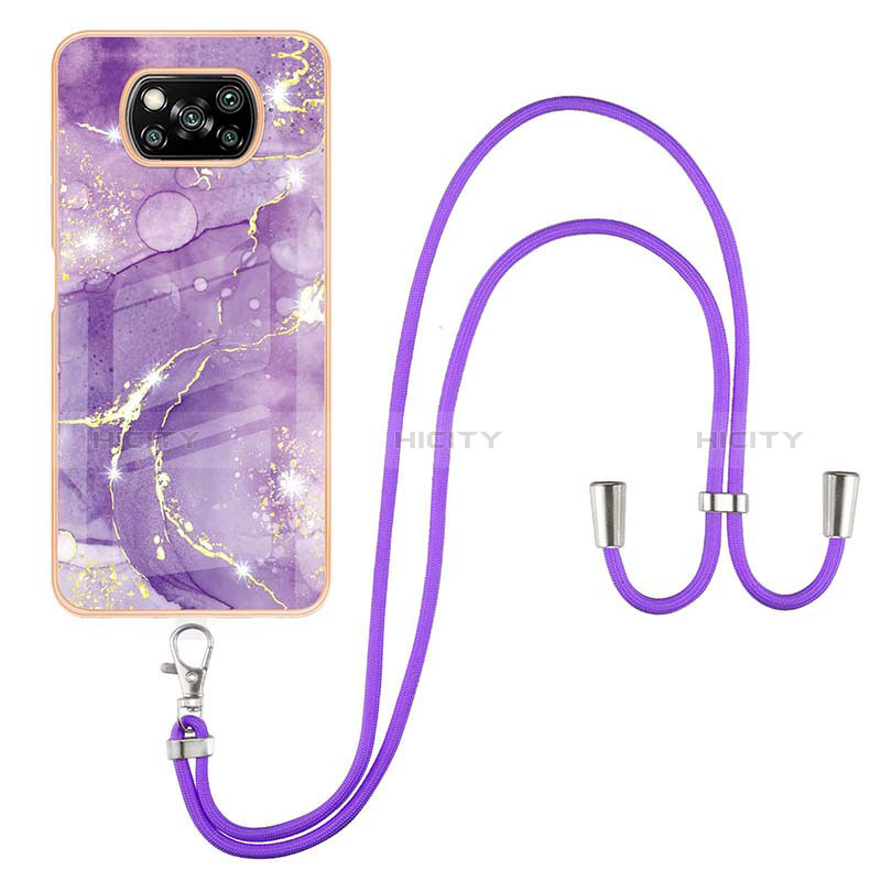 Custodia Silicone Gel Morbida Fantasia Modello Cover con Cinghia Cordino Mano Y05B per Xiaomi Poco X3 NFC