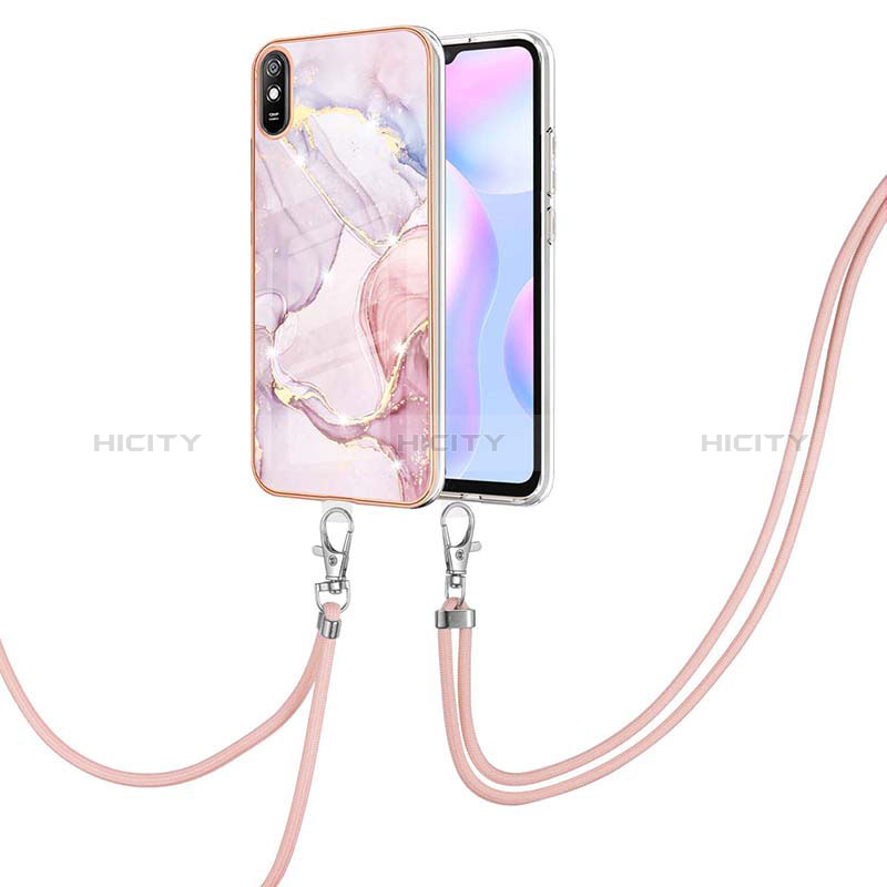 Custodia Silicone Gel Morbida Fantasia Modello Cover con Cinghia Cordino Mano Y05B per Xiaomi Redmi 9A