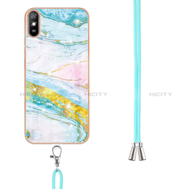 Custodia Silicone Gel Morbida Fantasia Modello Cover con Cinghia Cordino Mano Y05B per Xiaomi Redmi 9A