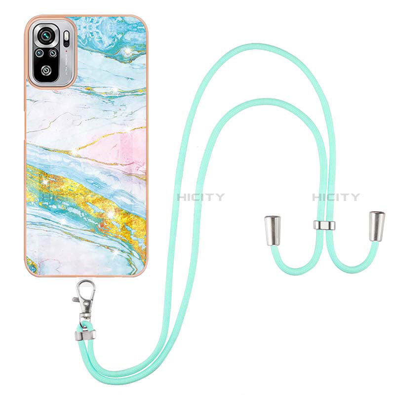 Custodia Silicone Gel Morbida Fantasia Modello Cover con Cinghia Cordino Mano Y05B per Xiaomi Redmi Note 10 4G