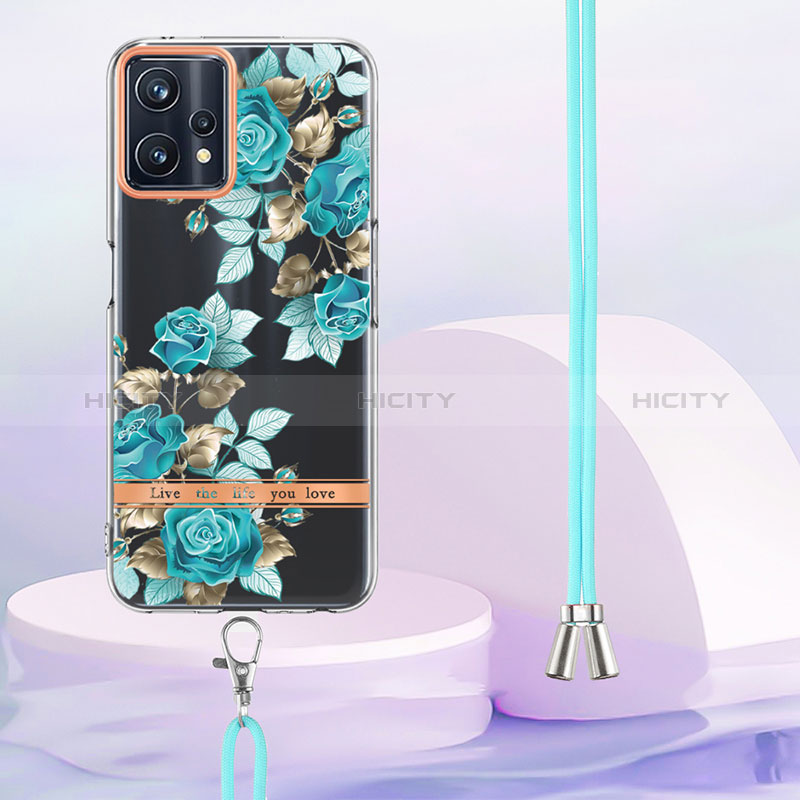 Custodia Silicone Gel Morbida Fantasia Modello Cover con Cinghia Cordino Mano Y06B per Realme 9 4G