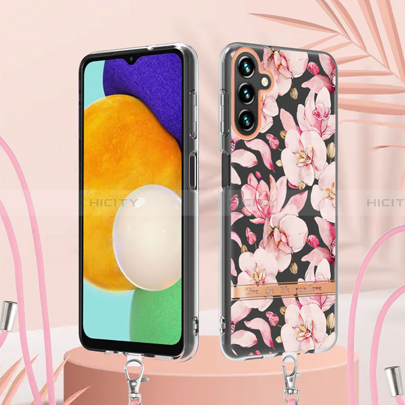 Custodia Silicone Gel Morbida Fantasia Modello Cover con Cinghia Cordino Mano Y06B per Samsung Galaxy A13 5G