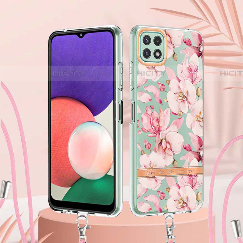 Custodia Silicone Gel Morbida Fantasia Modello Cover con Cinghia Cordino Mano Y06B per Samsung Galaxy F42 5G