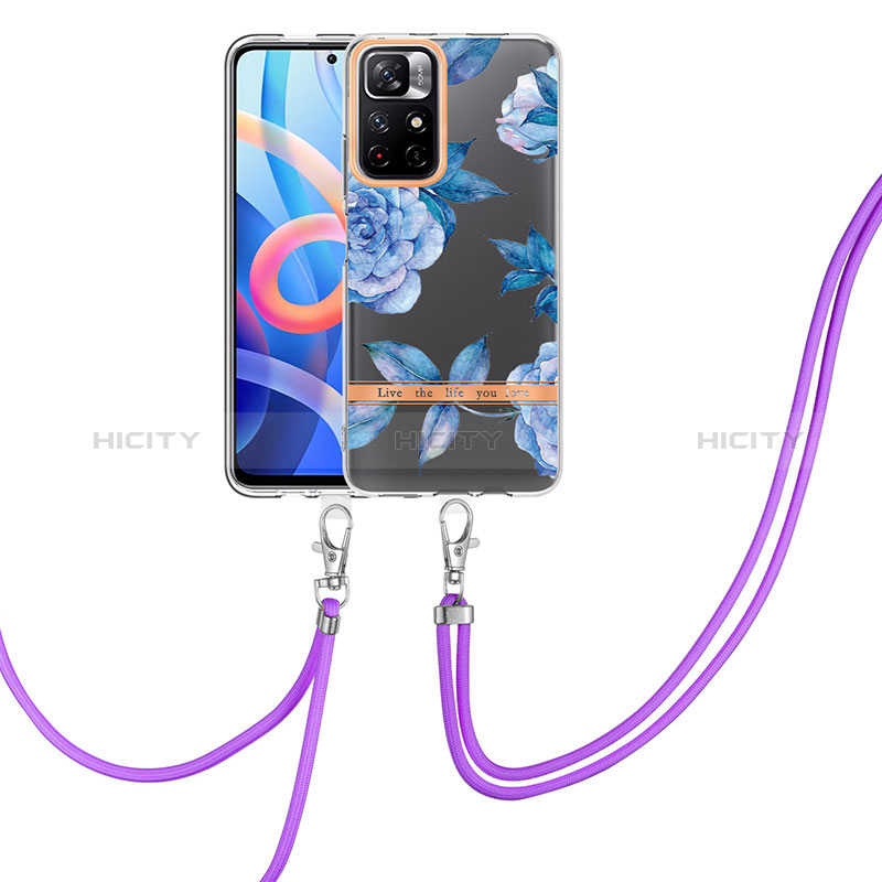 Custodia Silicone Gel Morbida Fantasia Modello Cover con Cinghia Cordino Mano Y06B per Xiaomi Poco M4 Pro 5G