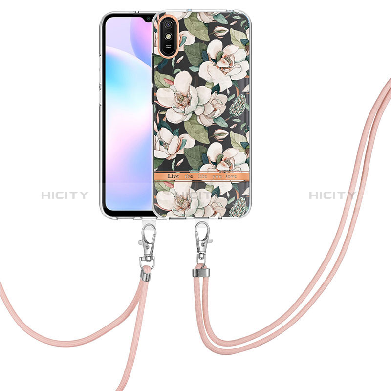 Custodia Silicone Gel Morbida Fantasia Modello Cover con Cinghia Cordino Mano Y06B per Xiaomi Redmi 9i