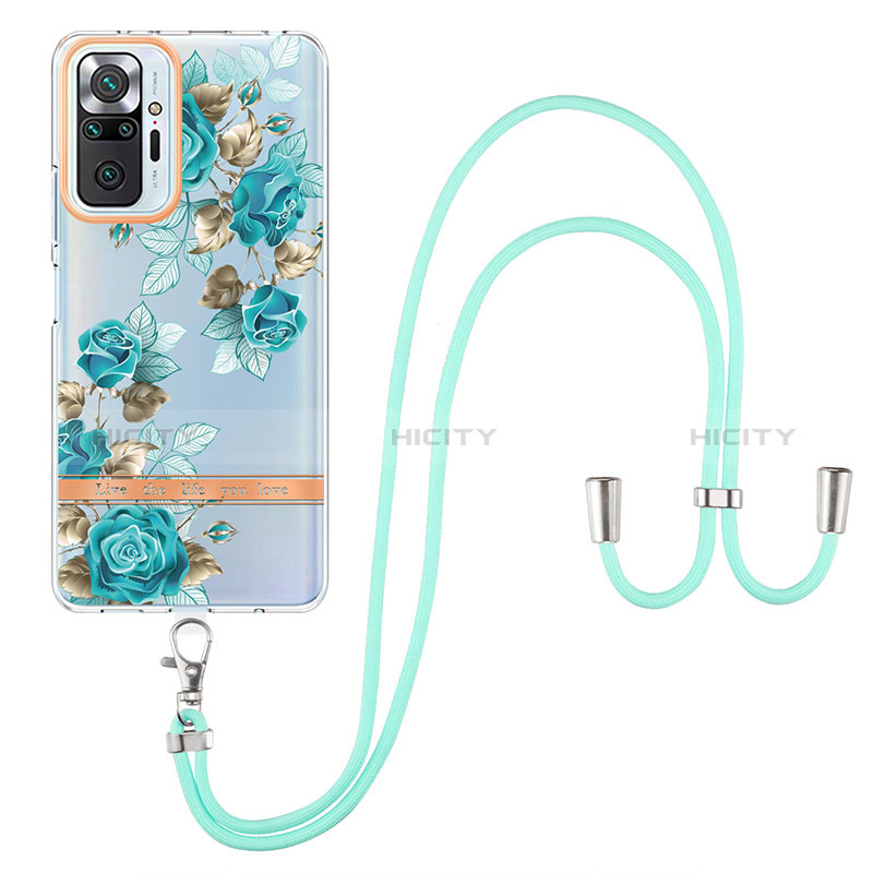 Custodia Silicone Gel Morbida Fantasia Modello Cover con Cinghia Cordino Mano Y06B per Xiaomi Redmi Note 10 Pro 4G