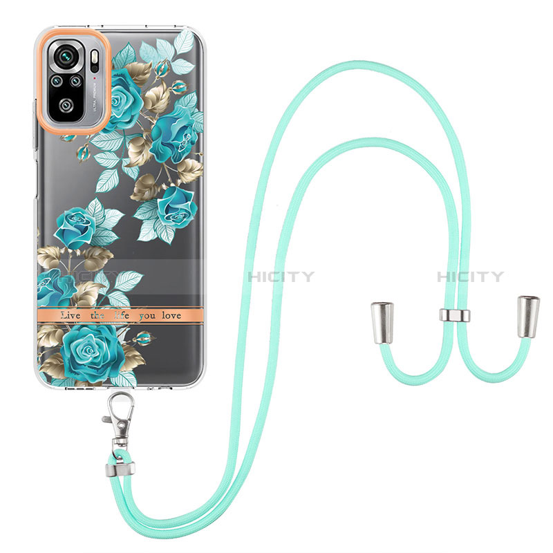 Custodia Silicone Gel Morbida Fantasia Modello Cover con Cinghia Cordino Mano Y06B per Xiaomi Redmi Note 10S 4G