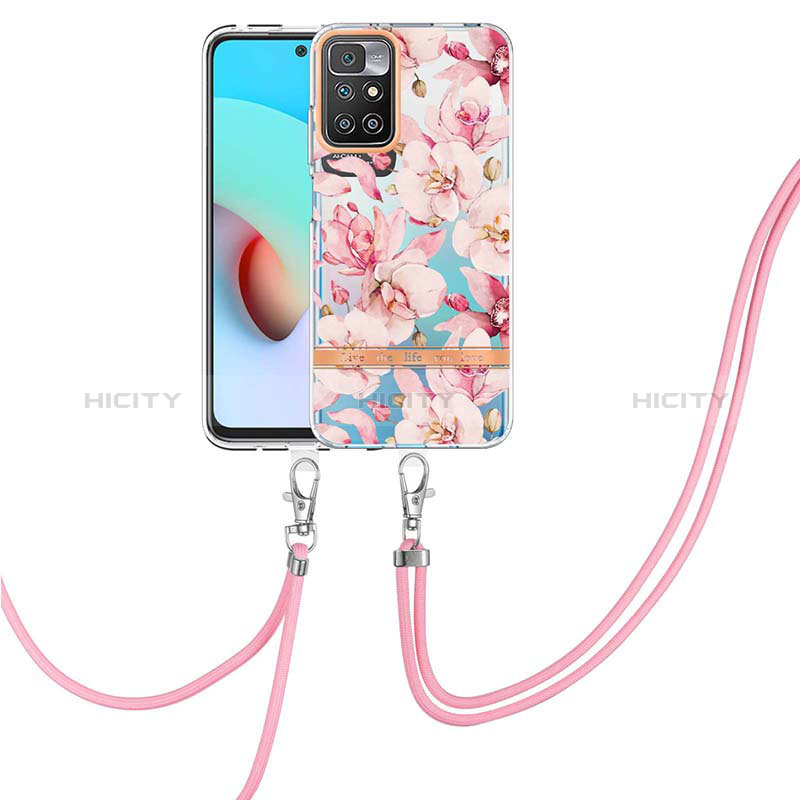 Custodia Silicone Gel Morbida Fantasia Modello Cover con Cinghia Cordino Mano Y06B per Xiaomi Redmi Note 11 4G (2021) Rosa