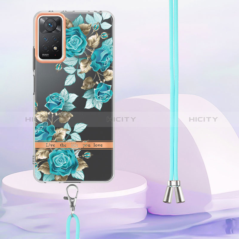 Custodia Silicone Gel Morbida Fantasia Modello Cover con Cinghia Cordino Mano Y06B per Xiaomi Redmi Note 11 Pro 4G