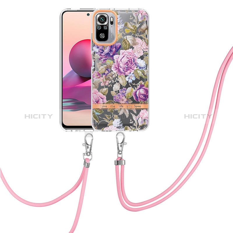 Custodia Silicone Gel Morbida Fantasia Modello Cover con Cinghia Cordino Mano Y06B per Xiaomi Redmi Note 11 SE India 4G Lavanda