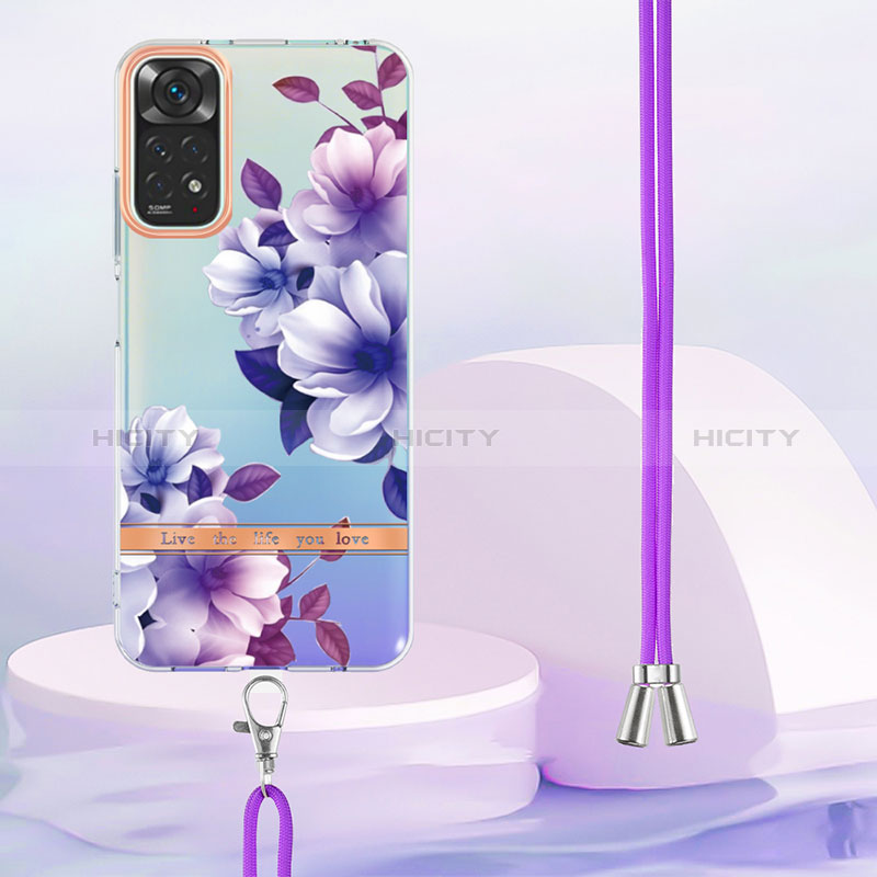 Custodia Silicone Gel Morbida Fantasia Modello Cover con Cinghia Cordino Mano Y06B per Xiaomi Redmi Note 11S 4G