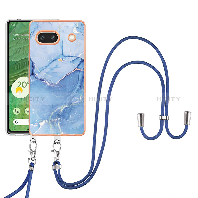 Custodia Silicone Gel Morbida Fantasia Modello Cover con Cinghia Cordino Mano Y07B per Google Pixel 7a 5G