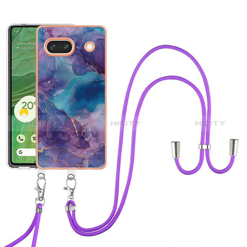 Custodia Silicone Gel Morbida Fantasia Modello Cover con Cinghia Cordino Mano Y07B per Google Pixel 7a 5G