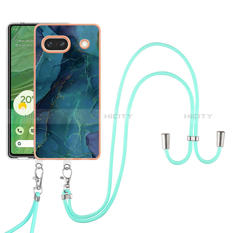 Custodia Silicone Gel Morbida Fantasia Modello Cover con Cinghia Cordino Mano Y07B per Google Pixel 7a 5G