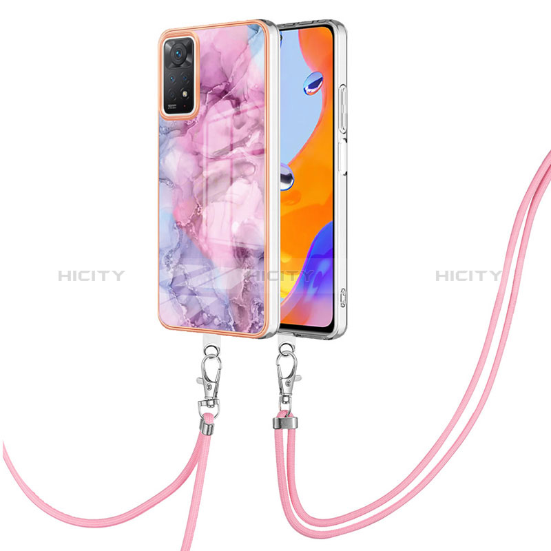 Custodia Silicone Gel Morbida Fantasia Modello Cover con Cinghia Cordino Mano YB1 per Xiaomi Redmi Note 11 Pro 4G Lavanda