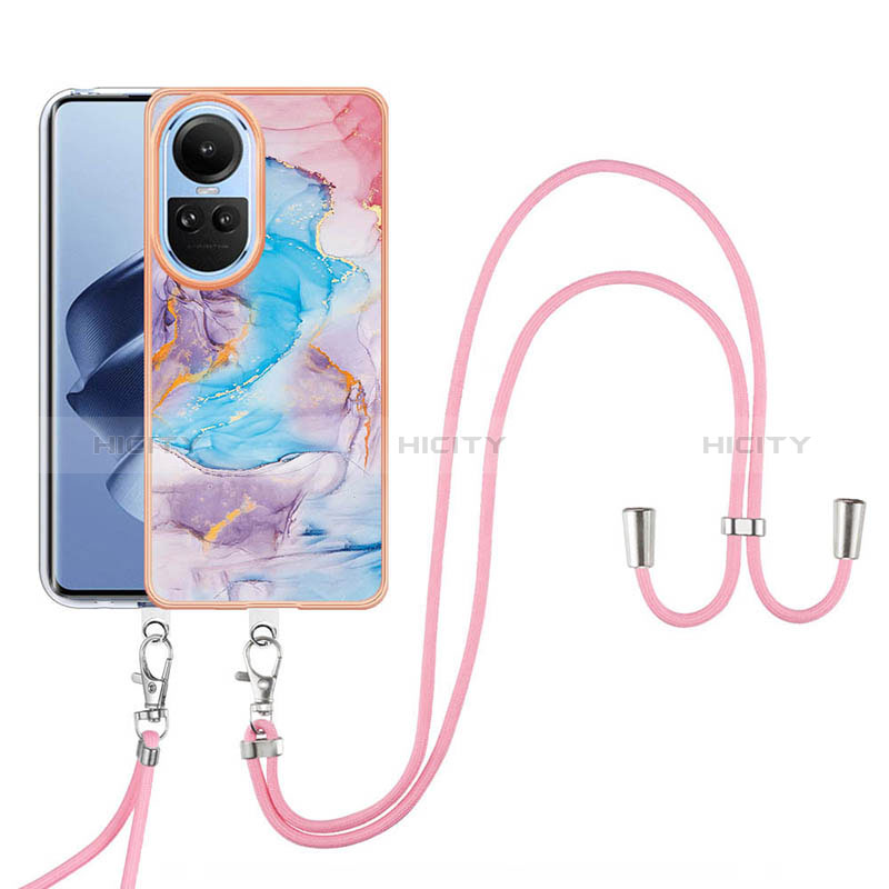 Custodia Silicone Gel Morbida Fantasia Modello Cover con Cinghia Cordino Mano YB3 per Oppo Reno10 Pro 5G