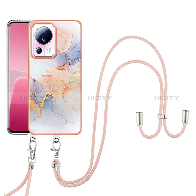 Custodia Silicone Gel Morbida Fantasia Modello Cover con Cinghia Cordino Mano YB3 per Xiaomi Mi 12 Lite NE 5G Lavanda