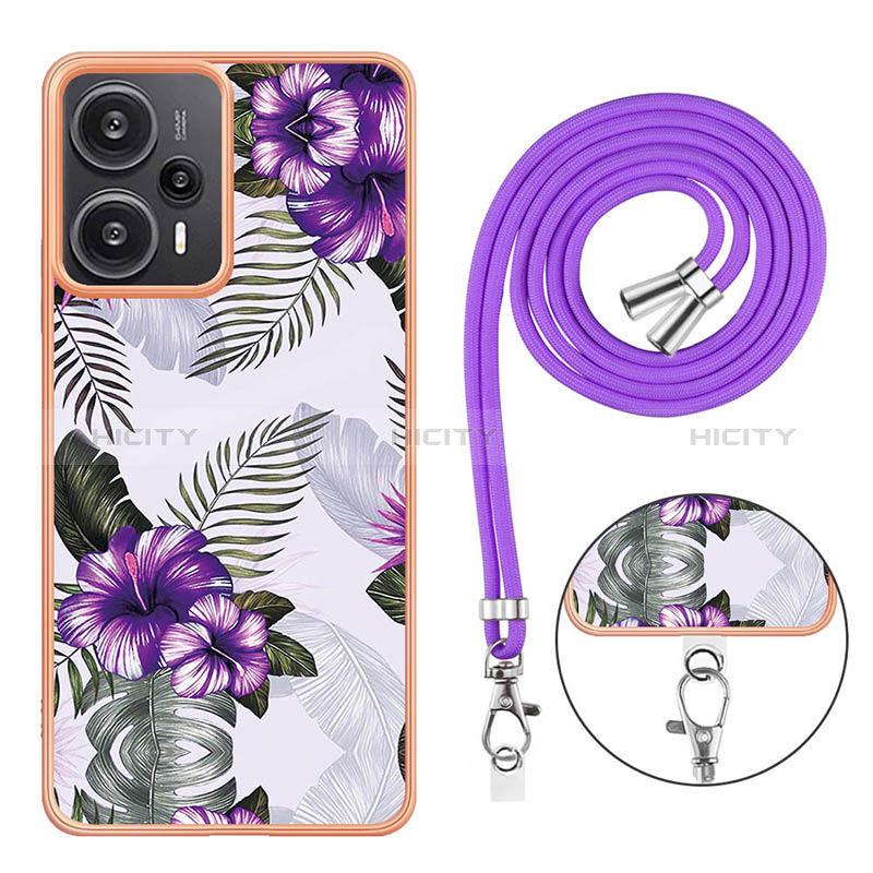 Custodia Silicone Gel Morbida Fantasia Modello Cover con Cinghia Cordino Mano YB3 per Xiaomi Poco F5 5G