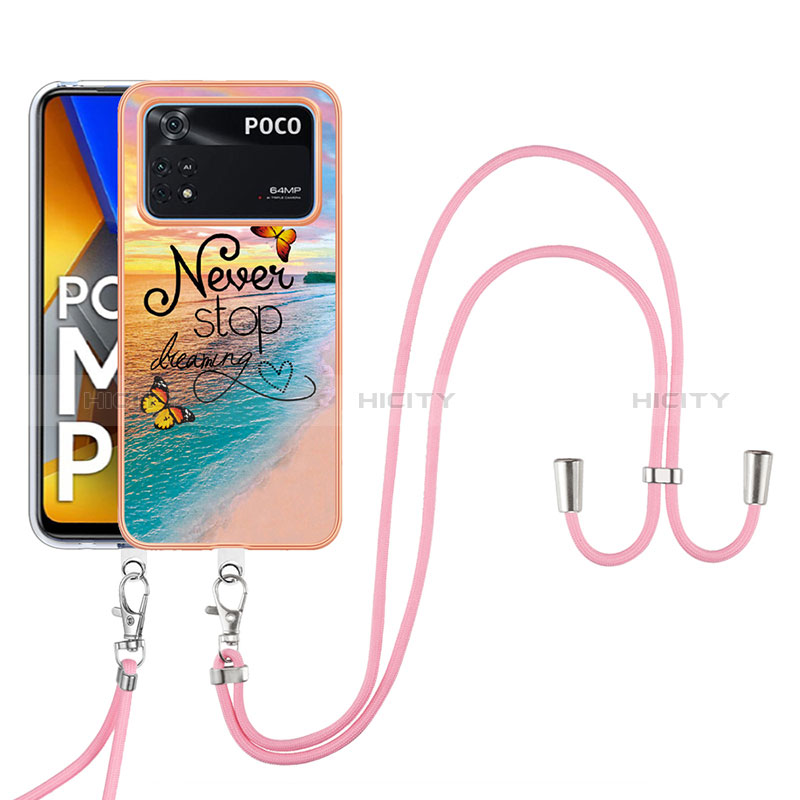 Custodia Silicone Gel Morbida Fantasia Modello Cover con Cinghia Cordino Mano YB3 per Xiaomi Poco M4 Pro 4G