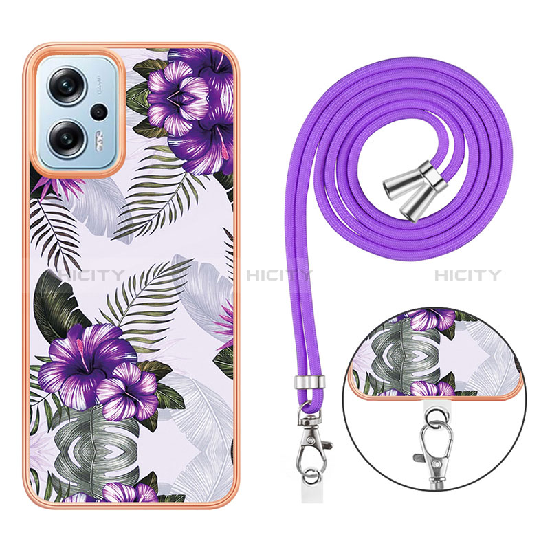 Custodia Silicone Gel Morbida Fantasia Modello Cover con Cinghia Cordino Mano YB3 per Xiaomi Poco X4 GT 5G