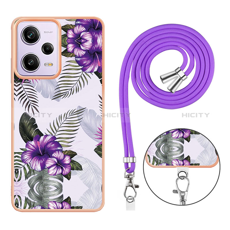 Custodia Silicone Gel Morbida Fantasia Modello Cover con Cinghia Cordino Mano YB3 per Xiaomi Redmi Note 12 Pro 5G