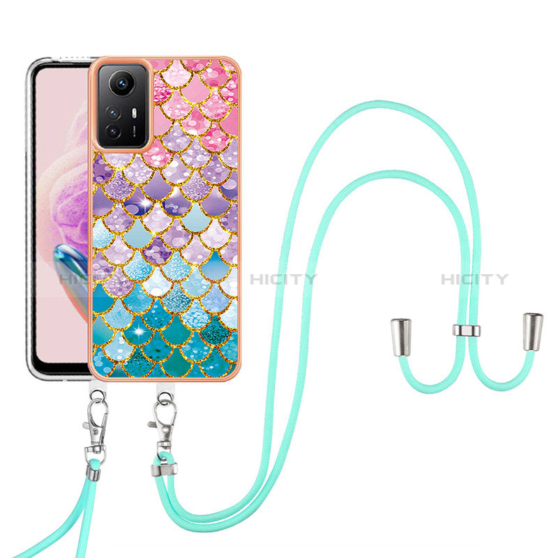 Custodia Silicone Gel Morbida Fantasia Modello Cover con Cinghia Cordino Mano YB3 per Xiaomi Redmi Note 12S