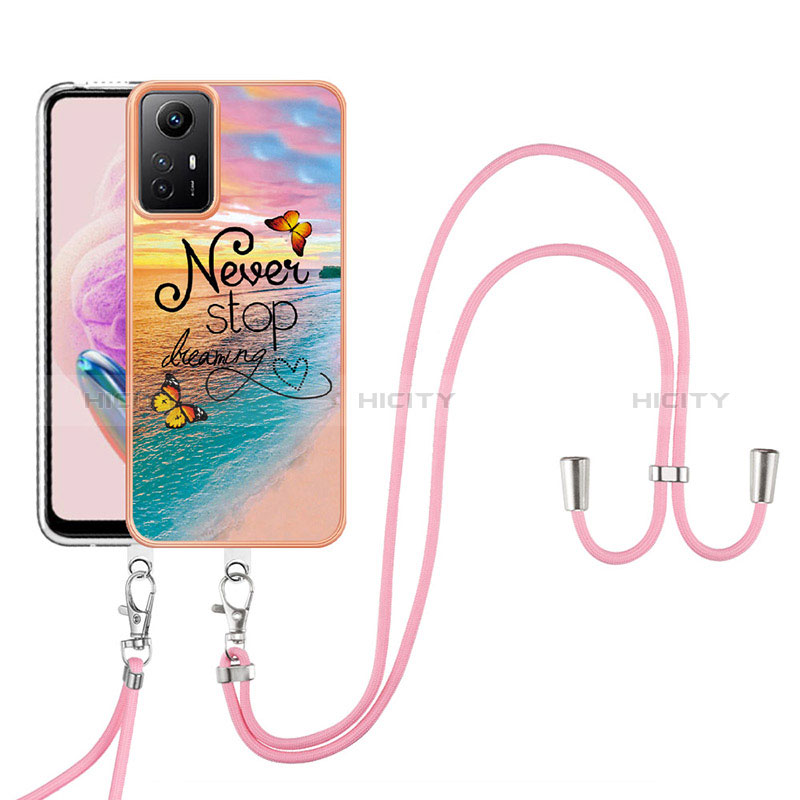 Custodia Silicone Gel Morbida Fantasia Modello Cover con Cinghia Cordino Mano YB3 per Xiaomi Redmi Note 12S Multicolore