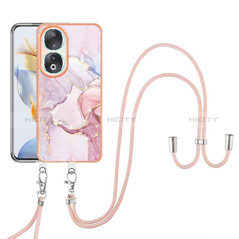 Custodia Silicone Gel Morbida Fantasia Modello Cover con Cinghia Cordino Mano YB5 per Huawei Honor 90 5G