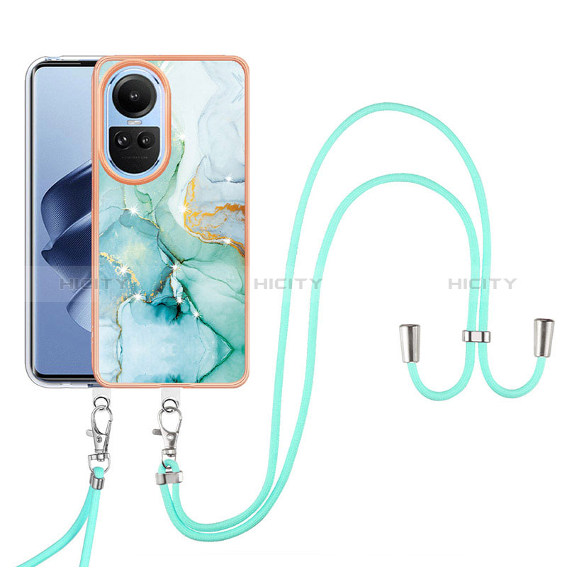 Custodia Silicone Gel Morbida Fantasia Modello Cover con Cinghia Cordino Mano YB5 per Oppo Reno10 Pro 5G