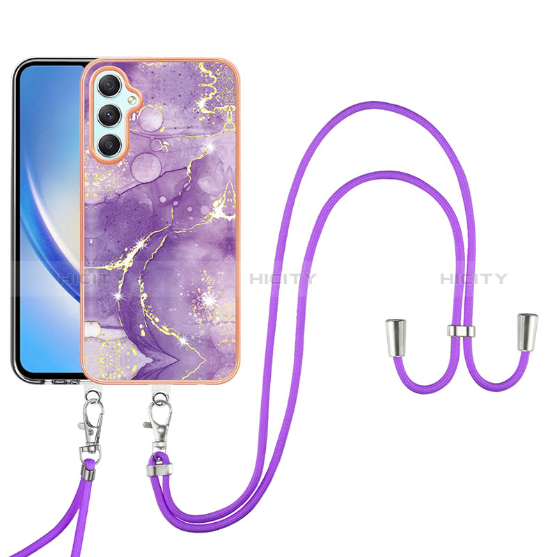 Custodia Silicone Gel Morbida Fantasia Modello Cover con Cinghia Cordino Mano YB5 per Samsung Galaxy A25 5G