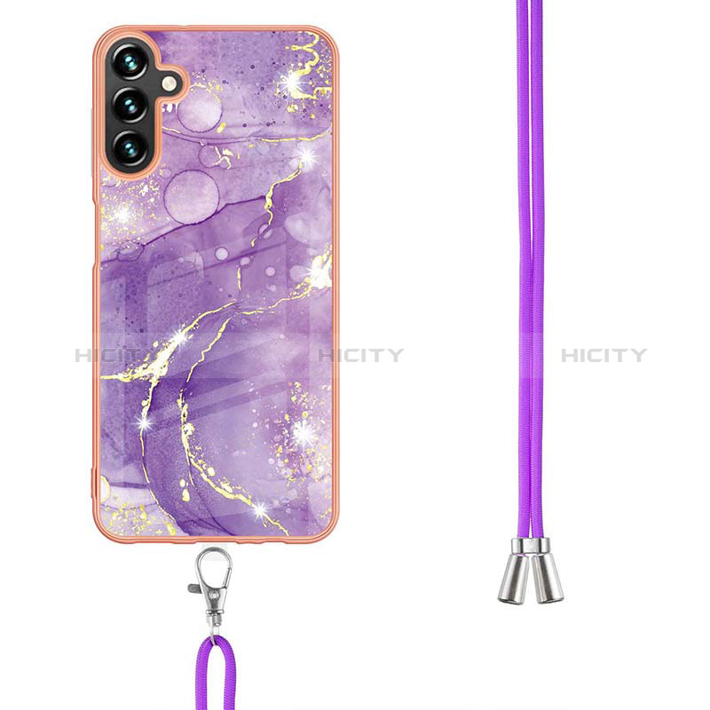 Custodia Silicone Gel Morbida Fantasia Modello Cover con Cinghia Cordino Mano YB5 per Samsung Galaxy A34 5G