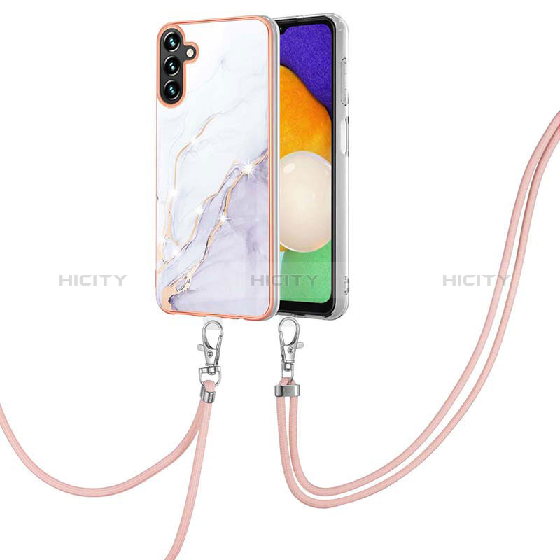 Custodia Silicone Gel Morbida Fantasia Modello Cover con Cinghia Cordino Mano YB5 per Samsung Galaxy A54 5G