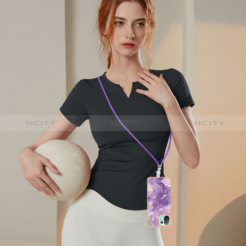Custodia Silicone Gel Morbida Fantasia Modello Cover con Cinghia Cordino Mano YB5 per Xiaomi Mi 11 Lite 5G