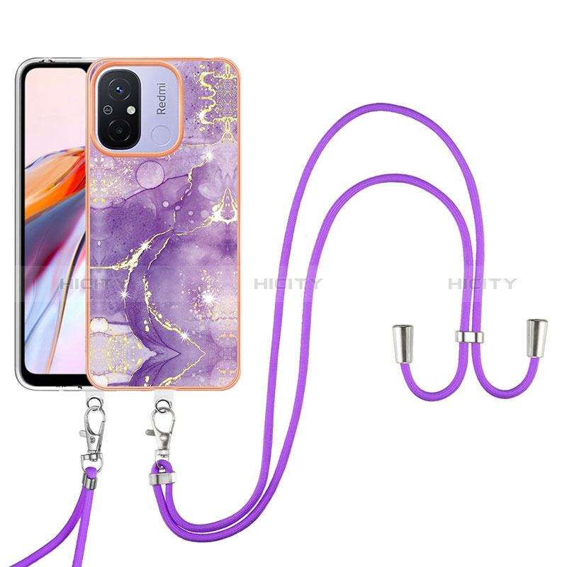 Custodia Silicone Gel Morbida Fantasia Modello Cover con Cinghia Cordino Mano YB5 per Xiaomi Poco C55