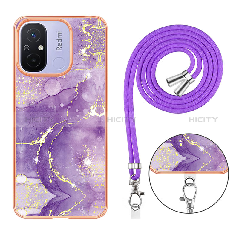 Custodia Silicone Gel Morbida Fantasia Modello Cover con Cinghia Cordino Mano YB5 per Xiaomi Poco C55