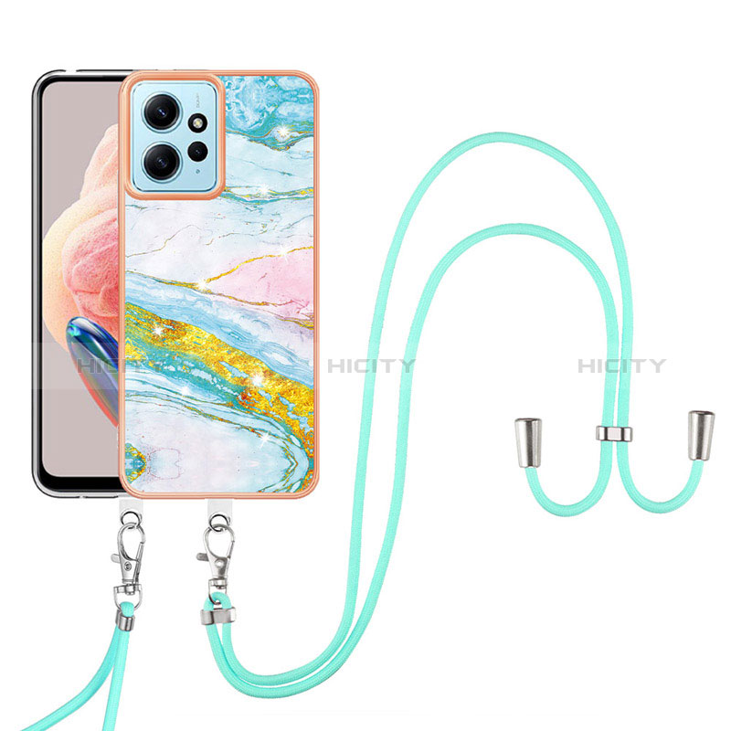 Custodia Silicone Gel Morbida Fantasia Modello Cover con Cinghia Cordino Mano YB5 per Xiaomi Redmi Note 12 4G Colorato