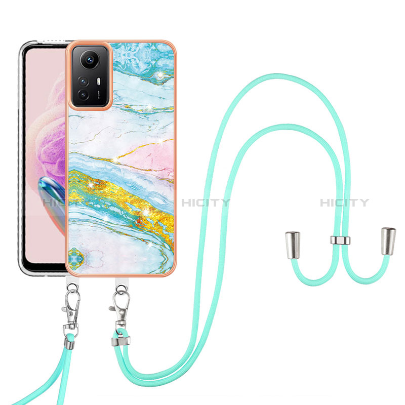 Custodia Silicone Gel Morbida Fantasia Modello Cover con Cinghia Cordino Mano YB5 per Xiaomi Redmi Note 12S