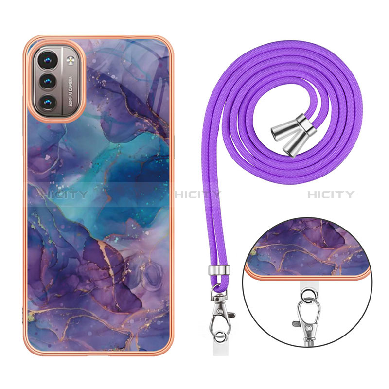 Custodia Silicone Gel Morbida Fantasia Modello Cover con Cinghia Cordino Mano YB7 per Nokia G11