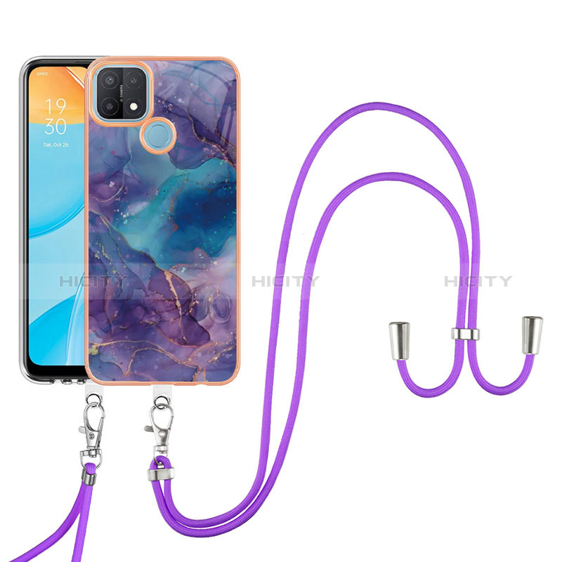 Custodia Silicone Gel Morbida Fantasia Modello Cover con Cinghia Cordino Mano YB7 per Oppo A15