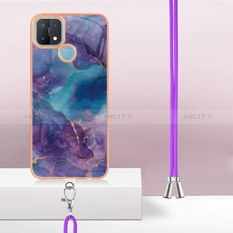 Custodia Silicone Gel Morbida Fantasia Modello Cover con Cinghia Cordino Mano YB7 per Oppo A35