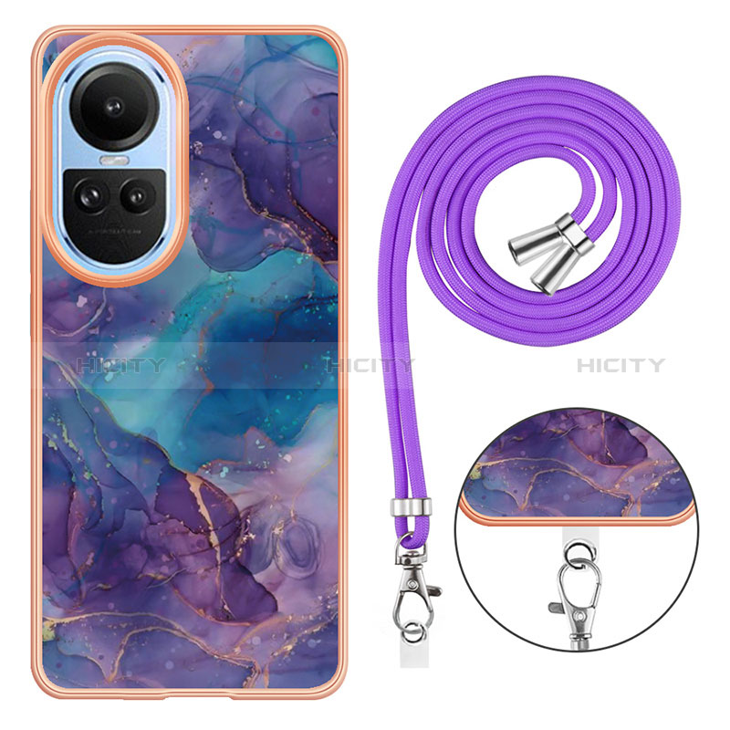 Custodia Silicone Gel Morbida Fantasia Modello Cover con Cinghia Cordino Mano YB7 per Oppo Reno10 Pro 5G