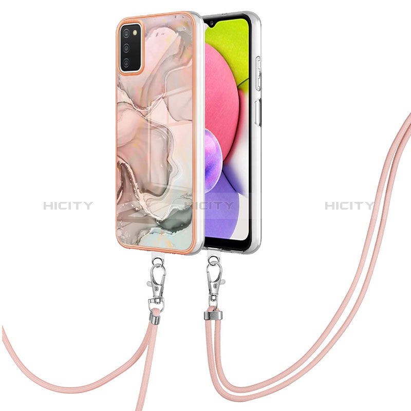 Custodia Silicone Gel Morbida Fantasia Modello Cover con Cinghia Cordino Mano YB7 per Samsung Galaxy A02s