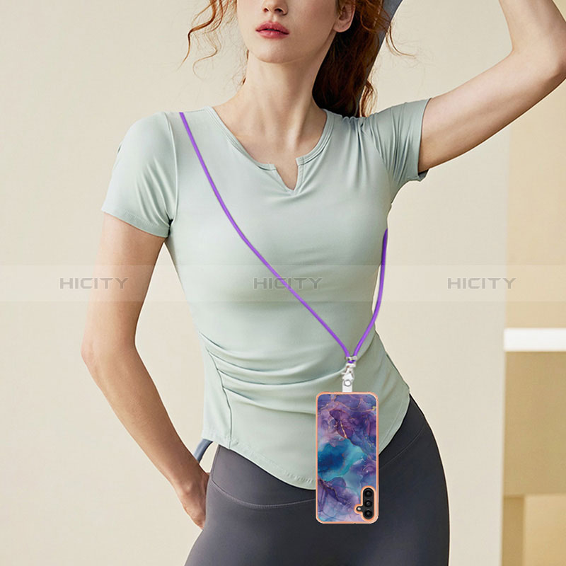 Custodia Silicone Gel Morbida Fantasia Modello Cover con Cinghia Cordino Mano YB7 per Samsung Galaxy A04s