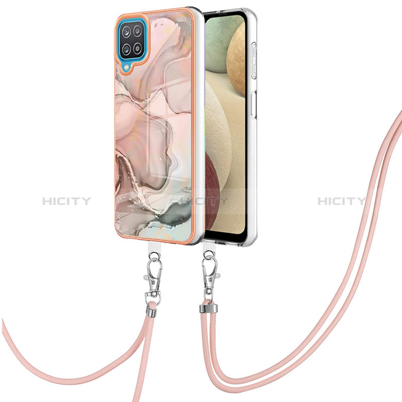 Custodia Silicone Gel Morbida Fantasia Modello Cover con Cinghia Cordino Mano YB7 per Samsung Galaxy A12