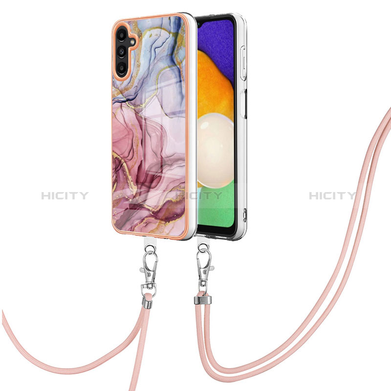 Custodia Silicone Gel Morbida Fantasia Modello Cover con Cinghia Cordino Mano YB7 per Samsung Galaxy A13 5G Multicolore